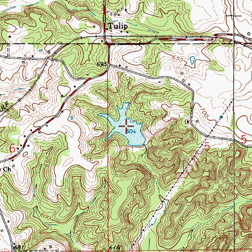 Topographic Map of Jackson Lake, IN