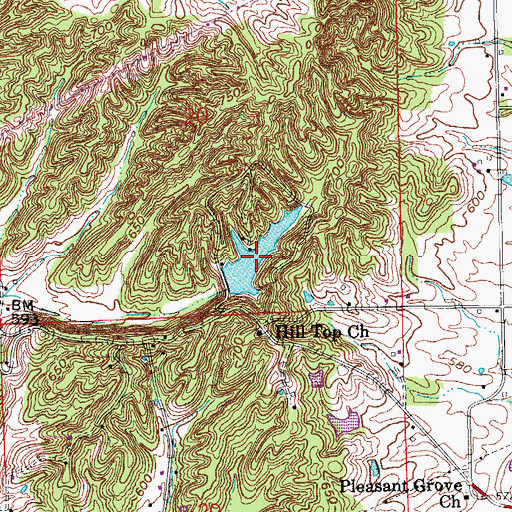 Topographic Map of Timber Lake, IN