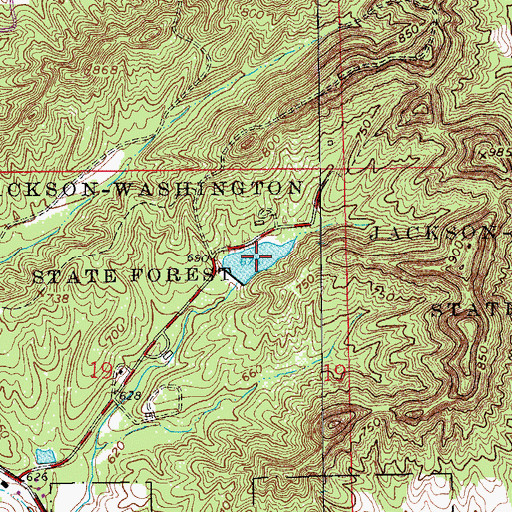 Topographic Map of Knob Lake, IN