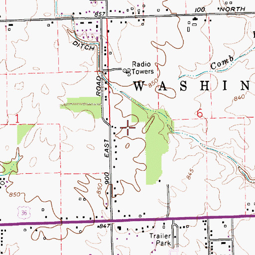 Topographic Map of WXIR-FM (Plainfield), IN