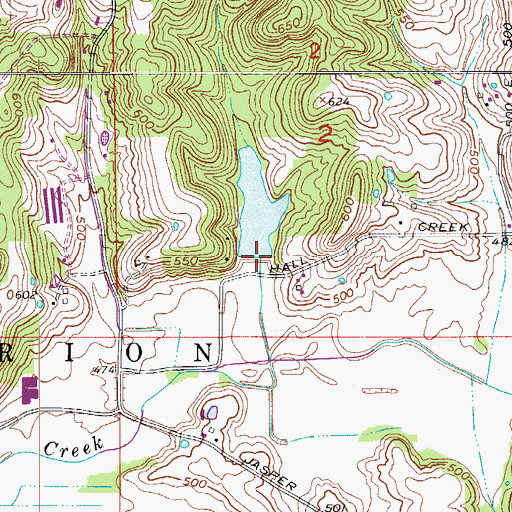 Topographic Map of Habig Lake Dam, IN