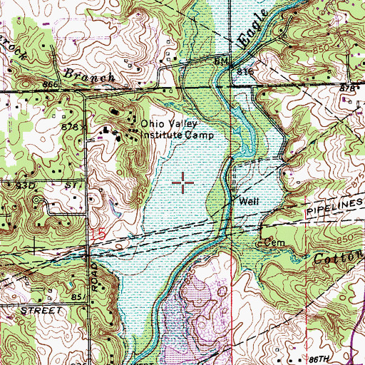 Topographic Map of State of Indiana, IN