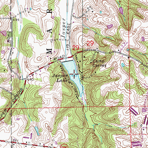 Topographic Map of Jasper Lake, IN