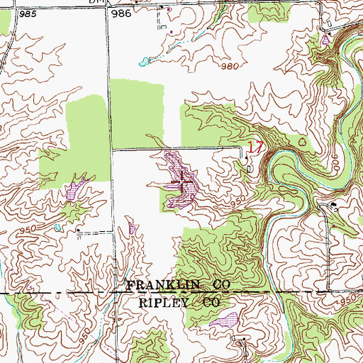 Topographic Map of Wayne Kopp Lake, IN
