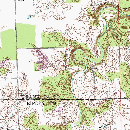 Topographic Map of Wayne Kopp Lake Dam, IN