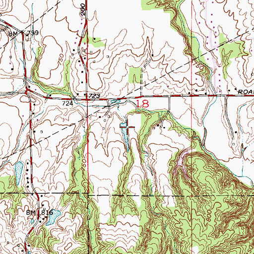 Topographic Map of Phil Bright Dam, IN