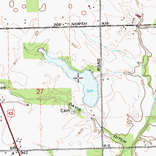 Topographic Map of Wurster Lake, IN