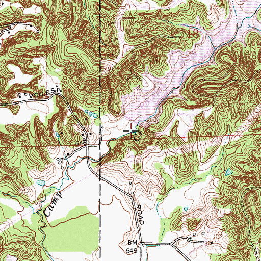 Topographic Map of Painted Hills Lake Dam, IN
