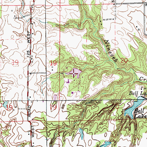 Topographic Map of FFA Youth Lake, IN