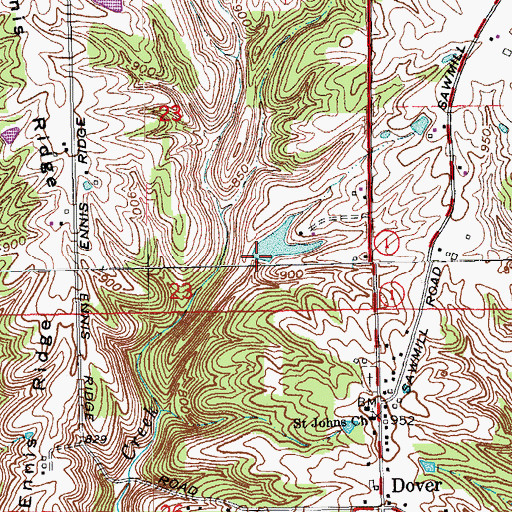 Topographic Map of J Maxwell Pond Dam, IN