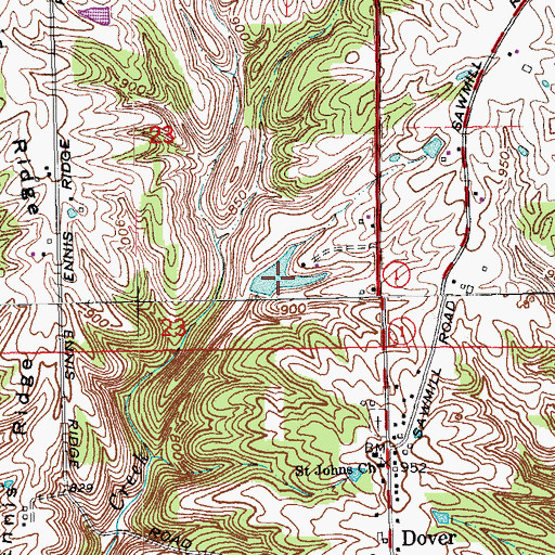 Topographic Map of J Maxwell Pond, IN