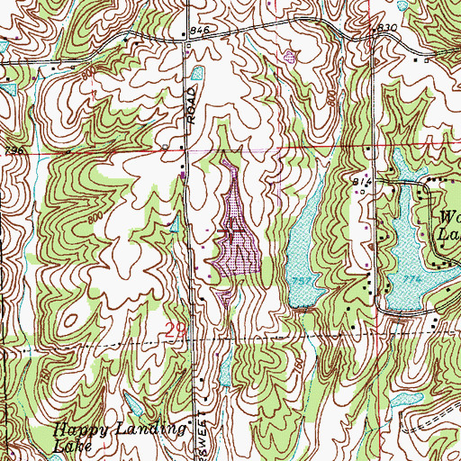Topographic Map of Little Fox Lake, IN