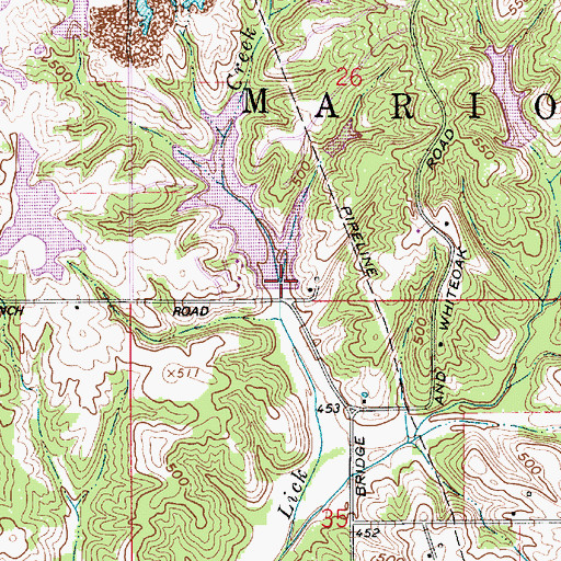 Topographic Map of White Oak Lake Dam, IN