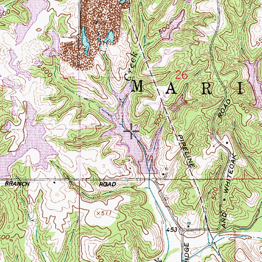 Topographic Map of White Oak Lake, IN