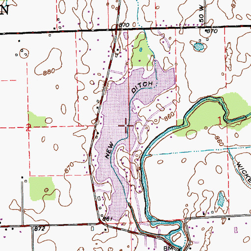 Topographic Map of Sugar Hills Lake Dam, IN
