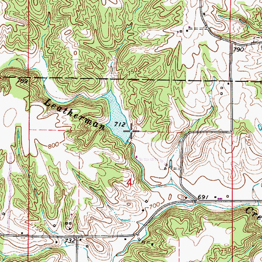 Topographic Map of Little Walnut Creek Structure Number 3, IN