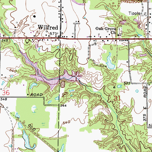 Topographic Map of Busseron Dam Number I-2, IN