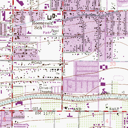 Topographic Map of South Mountain Post Office, AZ