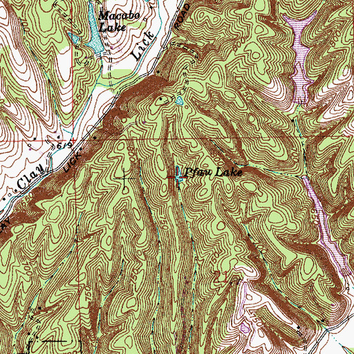 Topographic Map of Pfau Lake Dam, IN
