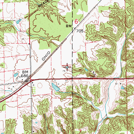 Topographic Map of Tanglewood Lake, IN