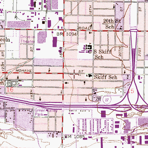 Topographic Map of Southeast Station Post Office, AZ
