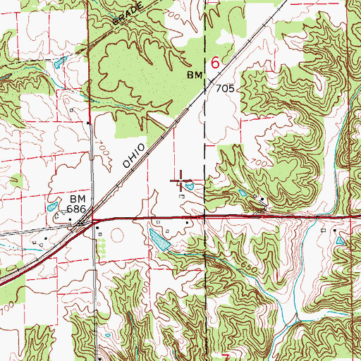 Topographic Map of Van Voorhies Lake Dam, IN