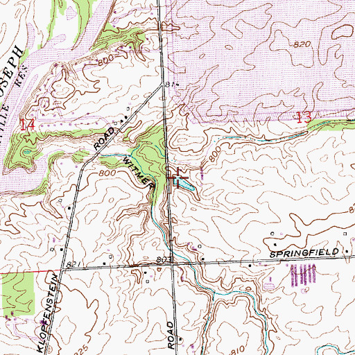 Topographic Map of Hurshtown Reservoir Dam, IN