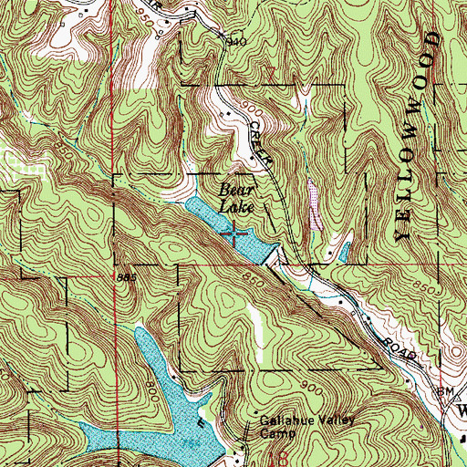 Topographic Map of Bear Lake, IN