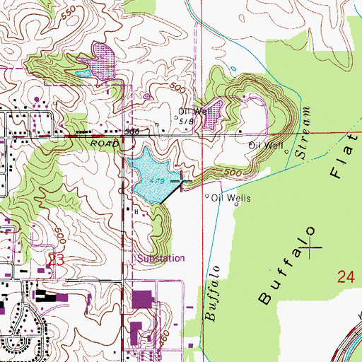 Topographic Map of Lottes Lake Dam, IN