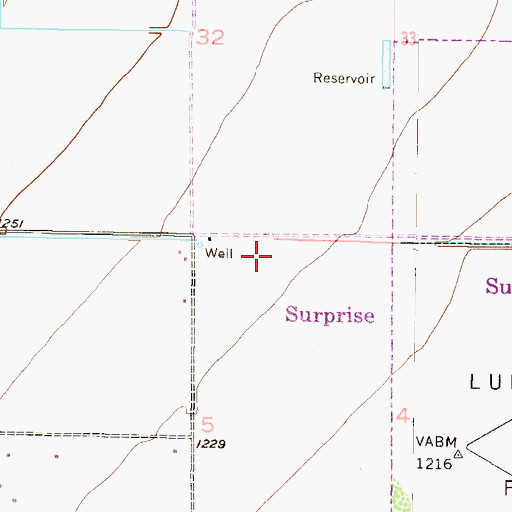 Topographic Map of Surprise Post Office, AZ