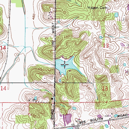 Topographic Map of Huntingburg Conservation Club Lake, IN