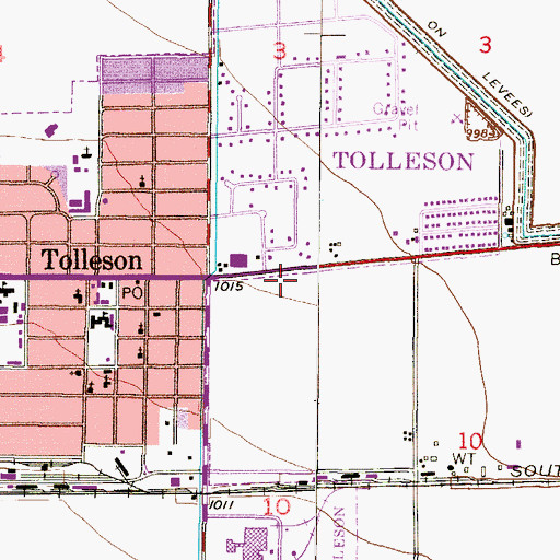 Topographic Map of Tolleson Post Office, AZ