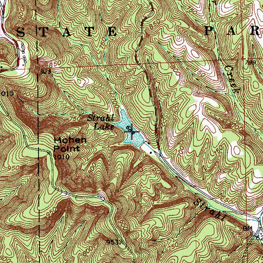 Topographic Map of Strahl Lake, IN