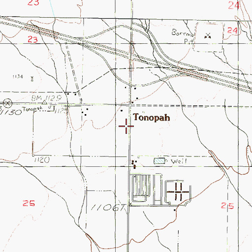 Topographic Map of Tonopah Post Office, AZ