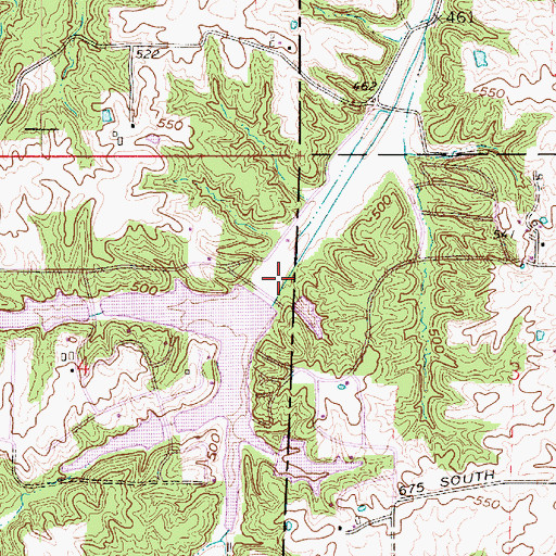 Topographic Map of Lake Helmerich Dam, IN