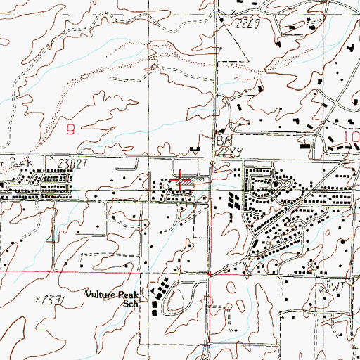 Topographic Map of Wickenburg Post Office, AZ
