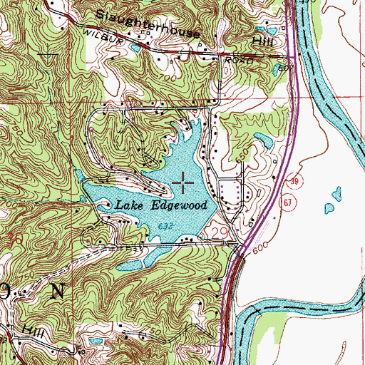 Topographic Map of Lake Edgewood, IN