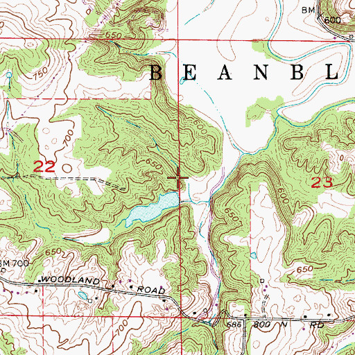 Topographic Map of Henke Lake Dam, IN