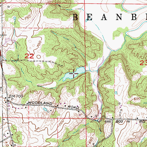 Topographic Map of Henke Lake, IN
