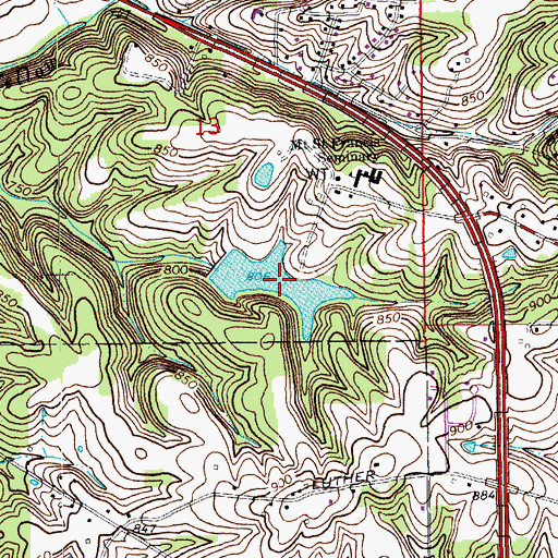 Topographic Map of Mount Saint Frances Lake, IN
