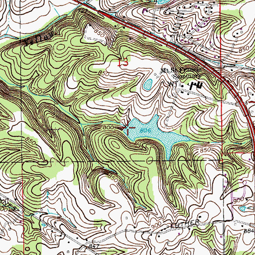 Topographic Map of Mount Saint Frances Lake Dam, IN