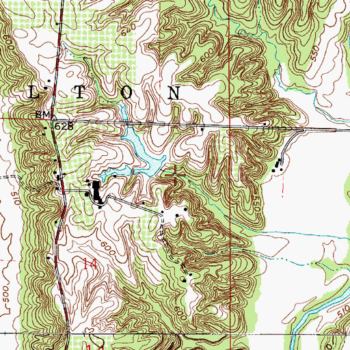 Topographic Map of Coffing Brothers Dam, IN
