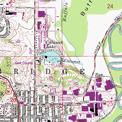 Topographic Map of Calumet Lake Dam, IN