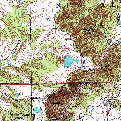 Topographic Map of Ulrich Lake Dam, IN