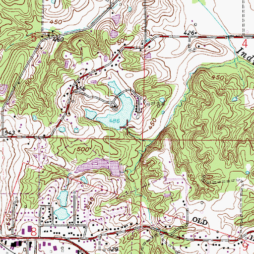 Topographic Map of Lake Gibson Conservation Dam, IN