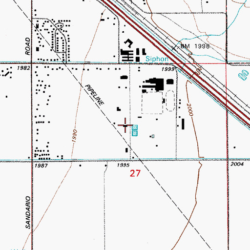 Topographic Map of Marana Post Office, AZ