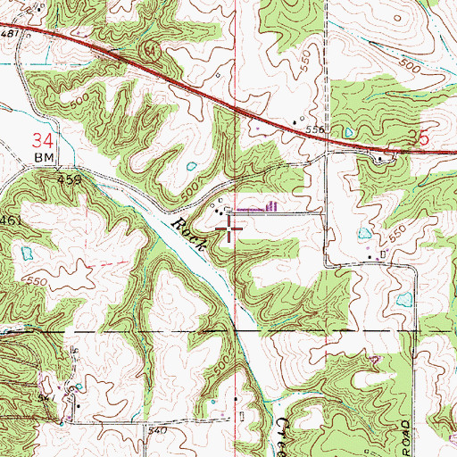 Topographic Map of Lake Molly Dam, IN