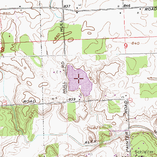 Topographic Map of Poe Lake, IN