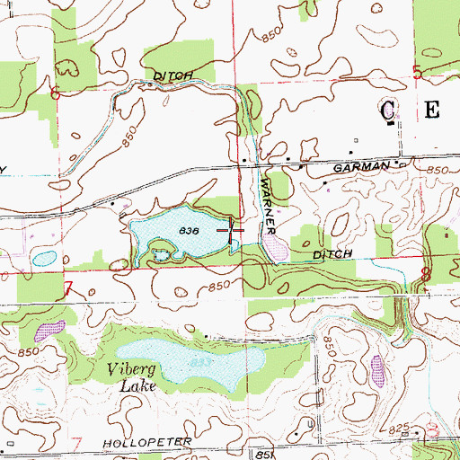 Topographic Map of Beedy Lake Dam, IN
