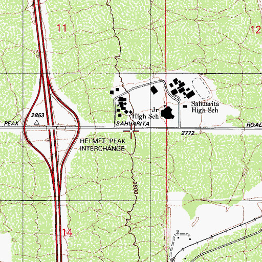 Topographic Map of Sahuarita Post Office, AZ